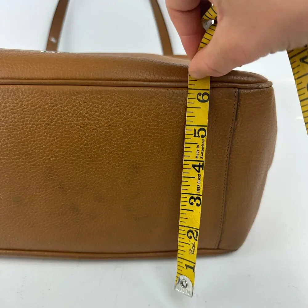 COACH CM074 Meadow Bag Tote Shoulder Bag Pebbled Brown Leather Purse Dual Straps - Picture 10 of 16